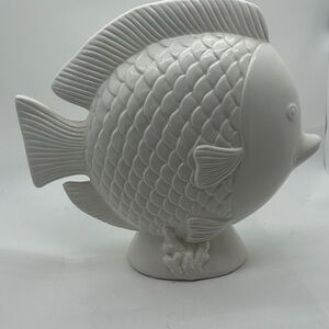 White Large Ceramic Fish Decor